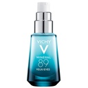 Vichy Minerál 89 očné sérum, kyselina hyalurónová a kofeínový krém, pod očným krémom pre tmavé kruhy, hydratačné a opuchy Redukcia, oltalmológ testovaný