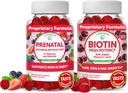 Lunakai Biotin a prenatálna kunda - Vlasy kože a nechtov rast doplnok s vitamínom C a E - Tehotenstvo Multivitamín Gummy so železom a kyselinou listovou - 30 dní