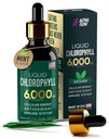 Chlorofyl Tekuté kvapky 6000 mg - Premium Liquid Chlorophyll Supplement - All-in-One Antioxidant pre Immune Boost, Zvýšenie energie, Podpora trávenia a rýchly Detox - Non-GMO, Vegan