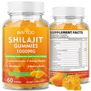 Shilajit Gummies 1000mg Sugar Free - Shilajit Supplement for Men & Women - High in 85+ Trace Minerals & Fulvic Acid - Energy, Brain, Imunity - 60 Gummies