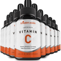 Lipozomálny vitamín C 2000 mg Tekutina pre dospelých, vysoká absorpcia VIT C, maximalizácia vitamínu C, dobré pre imunitný systém a antioxidant, 60ML (10 fliaš)