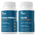 Dr. Tobias Vegan Omega 3 Algae olej a kolóna 14 deň očistiť pre zlepšenie trávenia, Gut & Immune podpora, a celkové zdravie