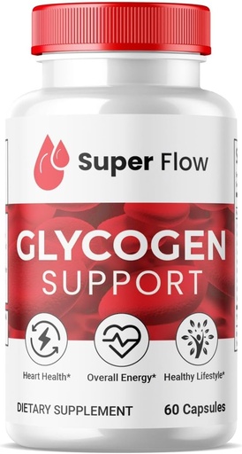 (1 balenie) Super Flow Glycogen, SuperFlow Glycogen Support Kapsule, Glyco Optimizer Formula, Prírodné čistenie krvných ciev, Premium Super Flow Glycogen Support (60 kapsúl)