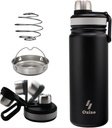 Ozizo 22 oz nerezová oceľ Proteín fľaša Shaker s filtrom a miešacou guľou