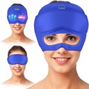Migréna Relief Cap - 2 v 1 Upokojujúce bolesti hlavy Relief Cap s odnímateľným očným maskom 20% Extra Gél - Bolesť hlavy klobúk pre migrény - Cold Ice Head Wrap Produkty pre stres, napätie, opice a opuch očí