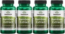 Swanson Bambus Extract - Prírodné vlasy, koža a nechty doplnok - 70% Silica Obsah Podpora Kolagén Tvorba a rast kostí - (60 Veggie Kapsule, 300mg Každý) 4 Balenie