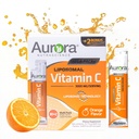 Aurora Nutrascience Lipozomálne tekuté vitamín C - Zdravé Imunitná podpora Doplnok pre dospelých, bez cukru, 3000 mg na servírovanie, Vegan, bez lepku, non-GMO - 32 Single Serve Pakets, Orange