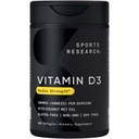 Sports Research® Vitamín D3 4000 IU s kokosovým MCT olejom - Double Strength Vitamín D Supplement - Gluten Free · Non-GMO · Soy Free - 360 Count Softgels