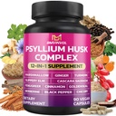 BMVINVOL Psyllium Husk, Slippery Elm, Cascara Sagrada, Fenugreek, Berberine, škorica, Turmerica + 5 Mores - Immune Support & Digestive Health Supplement - 90 Kapsule
