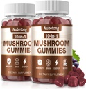 NUBETONG Hubové Gummy - 10x Hubové doplnky pre dospelých s Lion's Mane, Reishi, Chaga a Turecko chvost - Mozog Booster, Immune Support, Stres Relief and Focus Support (2 balenia)