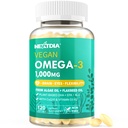 Vegan Omega 3 DHA EPA ALA doplnok s 5000IU vitamín D3 K2 (MK7), CoQ10 pre ženy Muži 