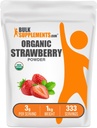 BulkSupplementments.com Organic Strawberry Powder - Fruit Powder from Organic Jahody - No Sugar Added & Gluten Free, 3g per Serving, 1kg (2,2 lbs) (Pack of 1)
