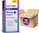 Natrol Sleep+ Pokoj Melatonin 6mg S Ashwagandha, L-Theanine a citrónový balzam, Dietary Supplement for Restful Sleep and Calm the Mind, 30 Kapsule, 30 Day Supply (Pack of 12)