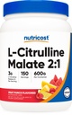 Nutricost L-Citrulínmalát 2:1 (600g) Ovocie Punch - Podpora tréningu, svalový výkon, Oxid dusnatý Posilňovač - Fitness Supplement prášok, 75 Servisov