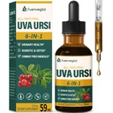 Uva Ursi Bearberry Natural Diuretiká kvapky, močové zdravie a obličky očistiť Detoxikácia bylinné doplnok Podpora UTI a voda preč, extrakt W / púpava koreňové brusnice, alkohol-bez tinktúry.2oz