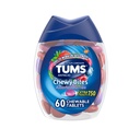 TUMS Chewy Bites Antacidá Tablety na úľavu od pálenia záhy pri chutí a úľavu od trávenia kyselinou, rôzne bobuľové plody - 60 Počet