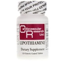 Kardiovaskulárny výskum Lipothiamin B doplnok 120 tabliet - vitamín B1 Teraz s kyselinou Alpha Lipoová - 1 X 120 Počet