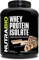 NutraBio 100% Srvátka Proteín Prášok Izolátový proteín, 25g Proteín s kompletným Aminokyselinovým profilom, non-GMO, sója a lepidlo bez tuku, Nízky cukor, Nízky kalórií Srvátkový prášok, Čokoládové arašidové maslo, 5 Lbs