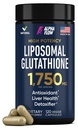 Lipozomálne Glutatión Doplnkové 1000MG + 750MG- Glutatión Lipozomálne s VIT C + Fosfolipidový antioxidačný komplex - Pečeň Detox a Immune Suplement - 120 Caps - Powder & Liquid Alternatíva