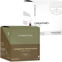 CYMBIOTIKA Lipozomálne huby Supplement & Creatin+ Bundle, Lion's Mane, Turkey chvost, B-vitamíny, Cordyceps & Reishi Huby, Amino Energy, Recovery, & Muscle Mass