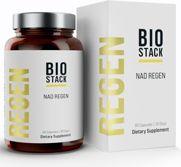 BIOSTACK NAD Regen - Advanced NAD+ Doplnky s NAD3, Yüth Spermidin, Resveratrol, Niacínamide 