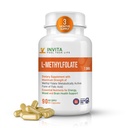 INVITA L-metylfolát - Profesionálna sila aktívny metyl folát - 5- MTHF doplnok pre energiu, Mood & Immune Support - Non GMO, Gluten Free, No Fillers (7.5 Mg)