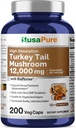 NusaPure Turecko chvostové muštové kapsule, 10:1 extrakt, 1200 mg ekvivalent 12 000 mg, 200 Vkaps, non-GMO, bezlepkové, bioperín
