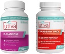20% Bundle Utiva Cranberry PACs 30 Vegi Kapsule Cranberry Supplement for Urinary Tract Health for Women and Men + Utiva D- Mannose 500mg 120 Kapsule Prirodzene Flush The Bladder and Urinary Tract