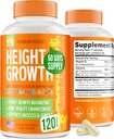 Height Growth Maximizer - Made in USA - Natural Height Increase Booster & Teen Vitamins - Pills to Grow Taller at Any Age - Bone Growth Supplement for Adults & Kids - 120 Capsules