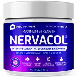 Pharmapulse Neuropathy Nerve Therapy & Relief Cream - Maximálna sila Relief Cream pre nohy, ruky, nohy, prsty zahŕňa Alfa Kyselina lipová, Arnica, Vitamín B6, Aloe Vera, MSM - Efektívne upokojujúce 4oz