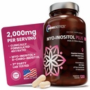OmniBiotics Myo-Inozitol & D-Chiro Inozitol Supplement with 40:1 Ratio for Hormone Balance for Women - Women Supplement to Support Reprodukčné zdravie & Ovarian Function. Non-GMO - 120 Vegánske kapsuly