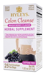 Hyleys Colon Očistite čaj Maqui Berry Flavor - 25 Čajové tašky (1 balenie)