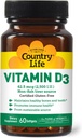 Krajina Život Vitamín D3 2500 I.U. Bezlepkové, 60 Softgels