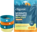Cliganic Mosquito Repelent Microfiber Bracelets (10 gróf) - pre dospelých a deti, DEET Free Wristbands