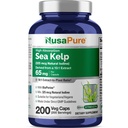 NusaPure Sea Kelp Natural Iodine 325mcg 10:1 extrakt, 65 mg ekvivalent 650 mg kapsule 200 gróf (non-GMO, Vegan)