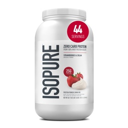 Isopure Zero Carb 100% Pure Wheey Isolát Protein Powder, Lactose, Gluten Free, With Vitamíny, Jahoda & Cream, 25g Protein Per Serving, 3 Lbs, 44 Servings (Backaging May Vary)