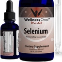 WellnessOne Liquid Selenium Supplement - Ionized Selenium Liquid Drops 70 mcg - Antioxidant, Kardiovaskulárne a Immune Support - USA Tested, Vegan, Non-GMO, Gluten Free, Unflavred - 1.67 fl oz