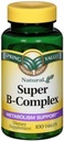 Spring Valley Super B- Complex, metabolická podpora, 100 tabliet