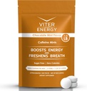 Viter Energy 40mg Kofeínové mäty - bez cukru, B vitamíny, Vegan, Boosts Fast Energized Alert Focus, Kofeínové Noottropic Supplement Pills (Cocolate Mint Flavor, 8oz, hromadný vak)