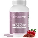 Jednoduché Ženy probiotiká s prebiotikami, brusnica - Vaginálne probiotiká pre ženy - Pre rovnováhu pH, UTI, Vaginálne zdravie, Gut Flora - Dámske probiotiká Supplement Complex pre Wellness - 60 kapsúl