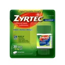 Zyrtec 24 hodín Tablety na zmiernenie alergie, 10 mg cetirizínu HCl Antihistaminika Alergická medicína, 30 ot