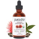 PURA D'OR 4 Oz ORGANIC Castor Oil - 100% Pure USDA Certified Cold Pressed, Hexane Free Eyelash & Eybrow Serum - For Fuller, Thicker Lashes & Brows - Koža a vlasy