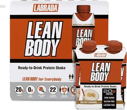 LABRADA NUTRITION - Lean Body RTD Srvátkový proteín Shake, Pohodlné On-The-Go náhrada jedla Shake pre mužov a ženy, 20 gramov proteínu 