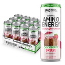 Optimum Nutrition Amino Energy Sparkling Hydration Drink, Electrolytes, kofeín, Amino Acids, BCAAs, Sugar Free, Cocoberry Breeze, 12 Fl Oz, 12 Balenie (Backaging May Vary)