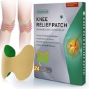 Knee úľava od bolesti Patch 24 gróf - otepľovanie bylinné koleno Patches s Mugwort, Capsaicin & Menthol - 12 Hodina Dlhá Trvalé koleno Podpora kosti na kosti, bolesti kĺbov, svalová bolesť