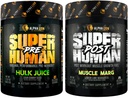 ALPHA LION Superhuman pred tréningom Powder & Po tréningu zotavenie Bundle, Trvalá energia & Focus + Lean Muscle Rast, sila a objem (Hulk Juice & Muscle Marg