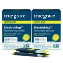 Pravá Grace ElectroMag - 16 Stick Packs (Pack of 2) - Citrónová vápno - Elektrolytový prášok na rýchlu hydratáciu - sodík, draslík, horčík a Cordyceps - Zero Cukor & Carbs - Non-GMO - 32 Celkové služby