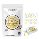300 ks 2 v 1 Vitamín D3 10000 iu Plus K2 (MK-7) 200 mcg, Softgely kokosového oleja s vitamínmi D & K, podporuje kosť, srdce a imunitné zdravie - jednoduché prehltnutie a non-GMO