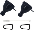 2Pack Protein prášok Kontajner ísť Prenosné Supplement Fannels pre plnenie fliaš s proteínovým púdrom Komppartment Pilulky Storage Great for Workout Travel to-Go Fitness Funnel with Brush &Carabiners