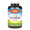 Carlson - Lecitin, non-GMO, 1200 mg, Nervový systém a funkcia pečene, nebielený sójový lecitín, 100 softgelov
